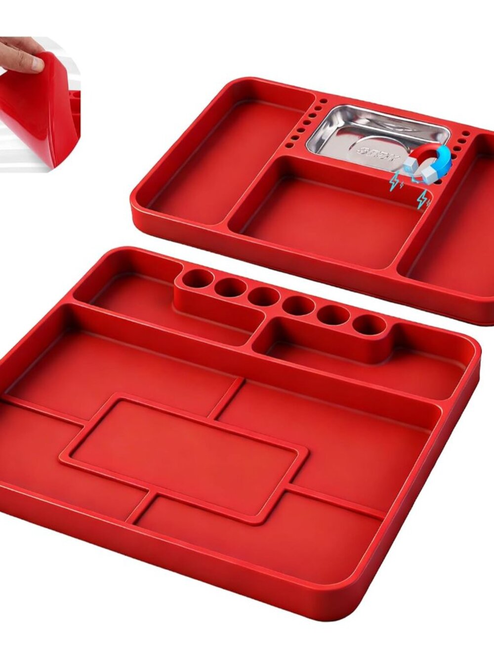 Premium Silicone Tool Tray, Automotive Non-Slip Flexible Silicone Tool Trays, To